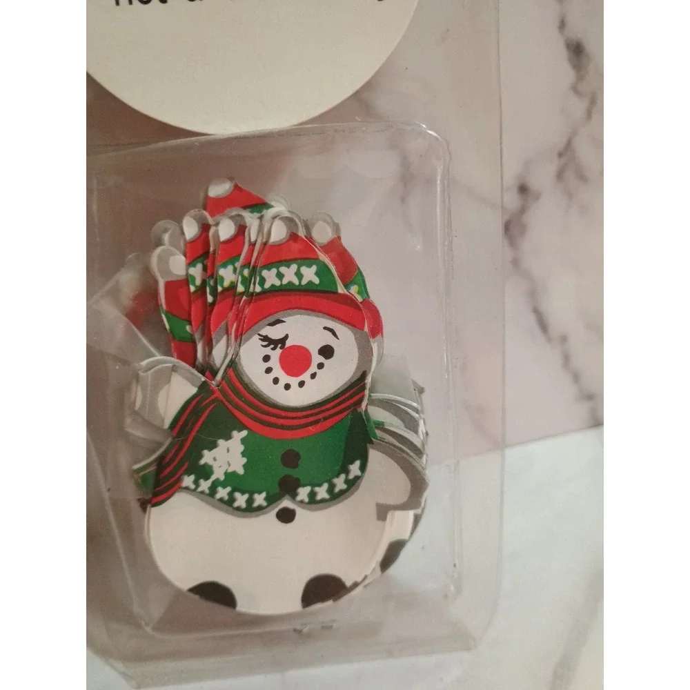 Vintage Kraft Paper Snowman Christmas‎ Garland 2-Sided 9' In Original Packaging.